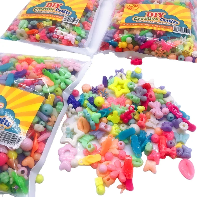 multi color mix design DIY creative crafts popular 250g one bag packing plastic beads for child
multi color mix design DIY creative crafts popular 250g one bag packing plastic beads for child
