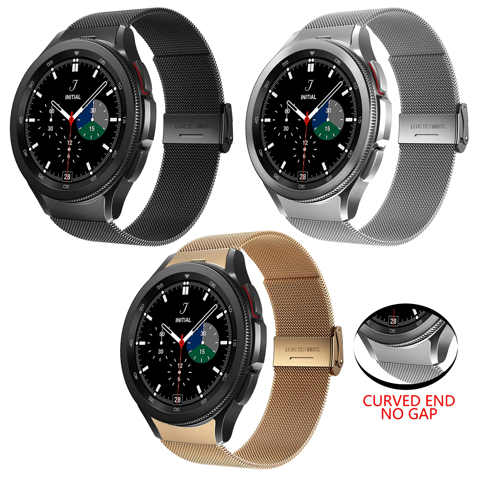 22MM 20MM Replacement Wristband Stainless Steel Mesh Band Milanese Watch Straps For Galaxy Watch 4 Classic Samsung Watch Strap, Rose gold.silver,black
22MM 20MM Replacement Wristband Stainless Steel Mesh Band Milanese Watch Straps For Galaxy Watch 4 Classic Samsung Watch Strap, Rose gold.silver,black