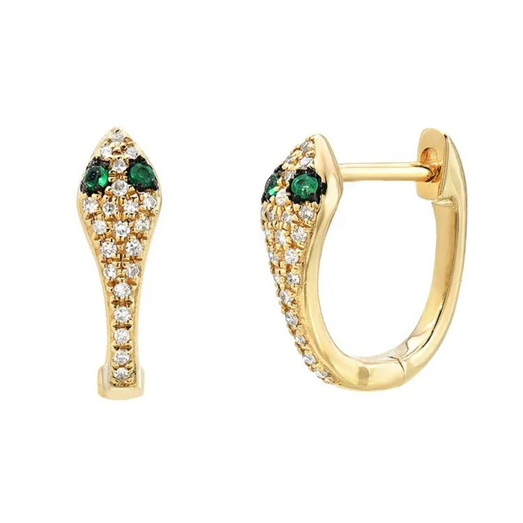 Wholesale Women Fashion 18K Gold Plated Stone Huggie Hoop Zirconia 925 sterling Silver Snake Jewelry Earrings For Ladies
Wholesale Women Fashion 18K Gold Plated Stone Huggie Hoop Zirconia 925 sterling Silver Snake Jewelry Earrings For Ladies