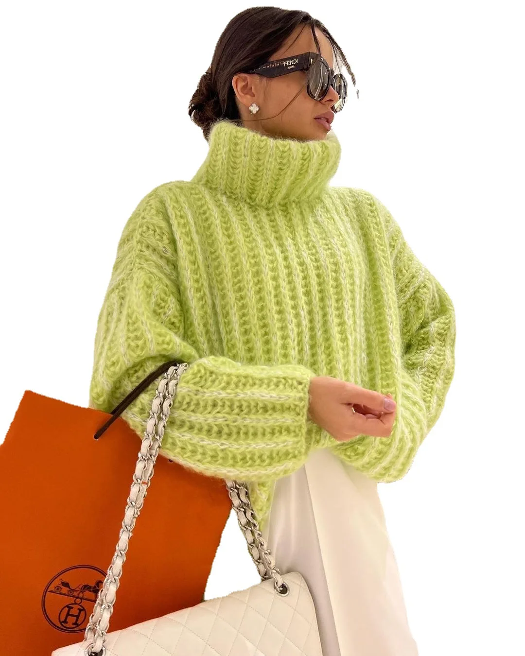 2022 winter new European and American fashion casual solid color sweater pullover women puffy long-sleeved knitwear
2022 winter new European and American fashion casual solid color sweater pullover women puffy long-sleeved knitwear