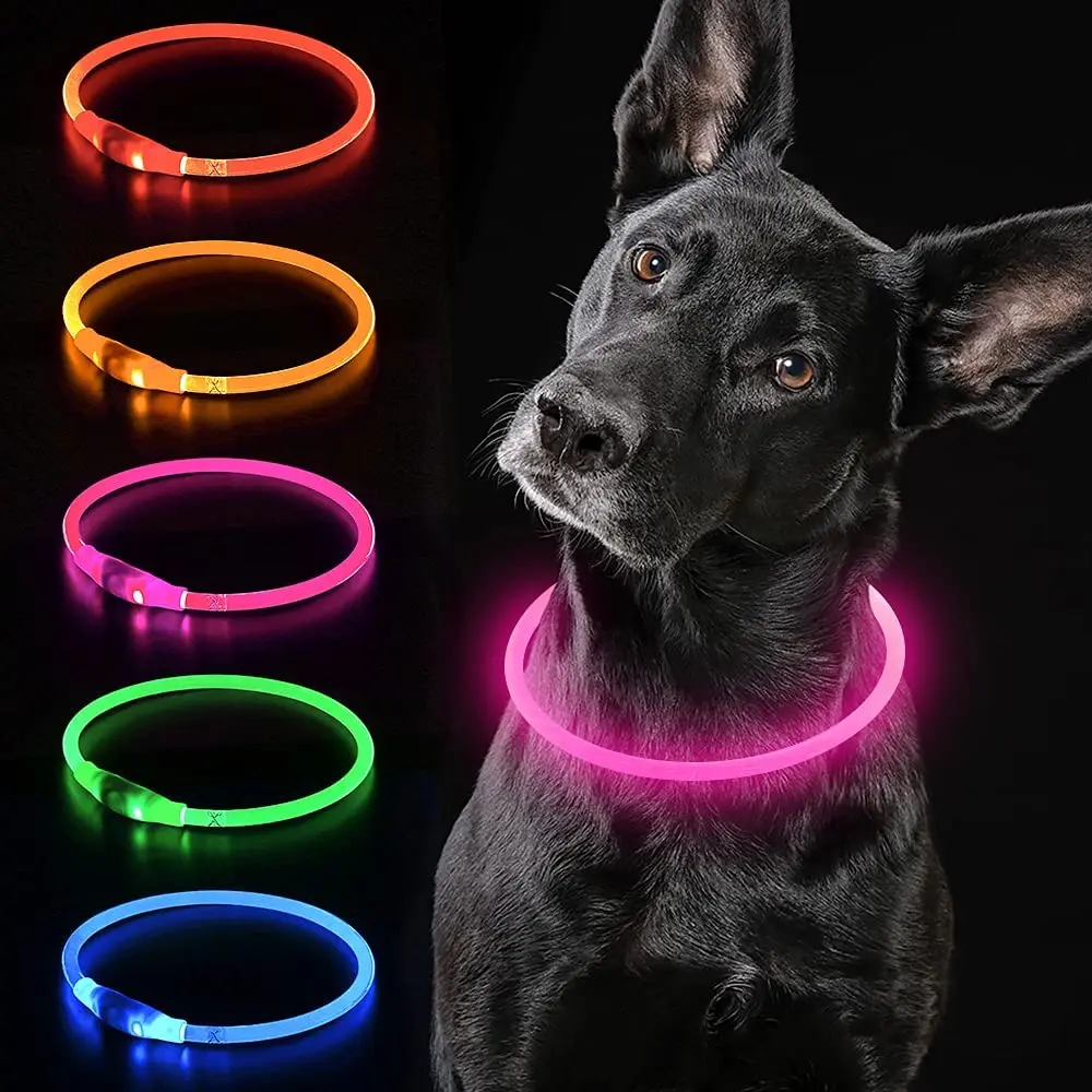 LED Dog Collar USB Rechargeable Light Up Dog Collar Adjustable TPU Pet Collars for Large Medium and Small Dogs, Red,blue,green,orange,yellow,white,and pink
LED Dog Collar USB Rechargeable Light Up Dog Collar Adjustable TPU Pet Collars for Large Medium and Small Dogs, Red,blue,green,orange,yellow,white,and pink