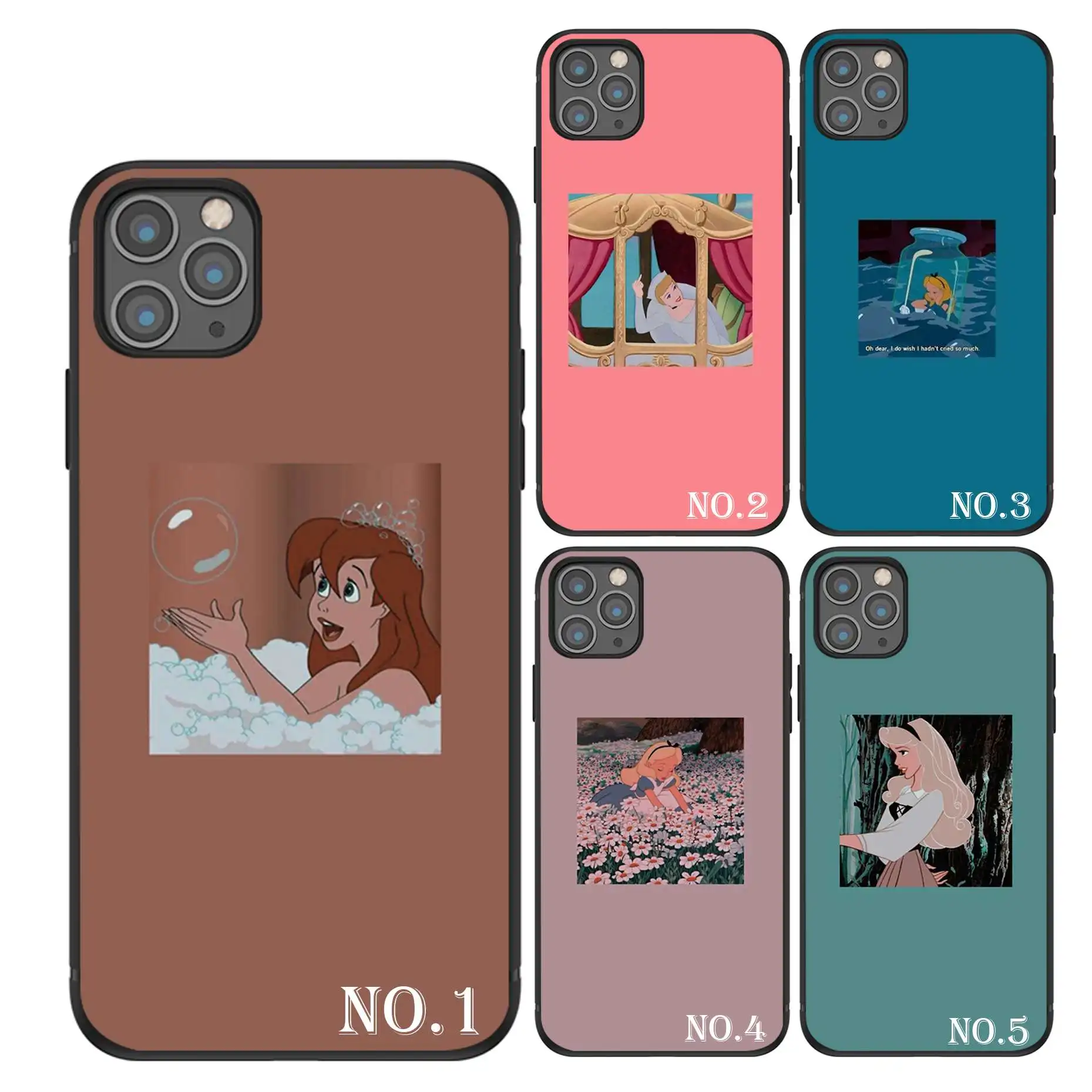 Simple style colorful cartoon princess luxury black TPU mobile phone case for samsung s8 s9 s10 case and for iphone case
Simple style colorful cartoon princess luxury black TPU mobile phone case for samsung s8 s9 s10 case and for iphone case
