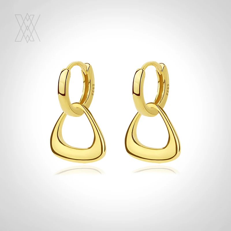 VIANRLA 925 Sterling Silver Geometric Triangle Double Hoops Earrings 18k Gold Plated Earrings Dropshipping
VIANRLA 925 Sterling Silver Geometric Triangle Double Hoops Earrings 18k Gold Plated Earrings Dropshipping