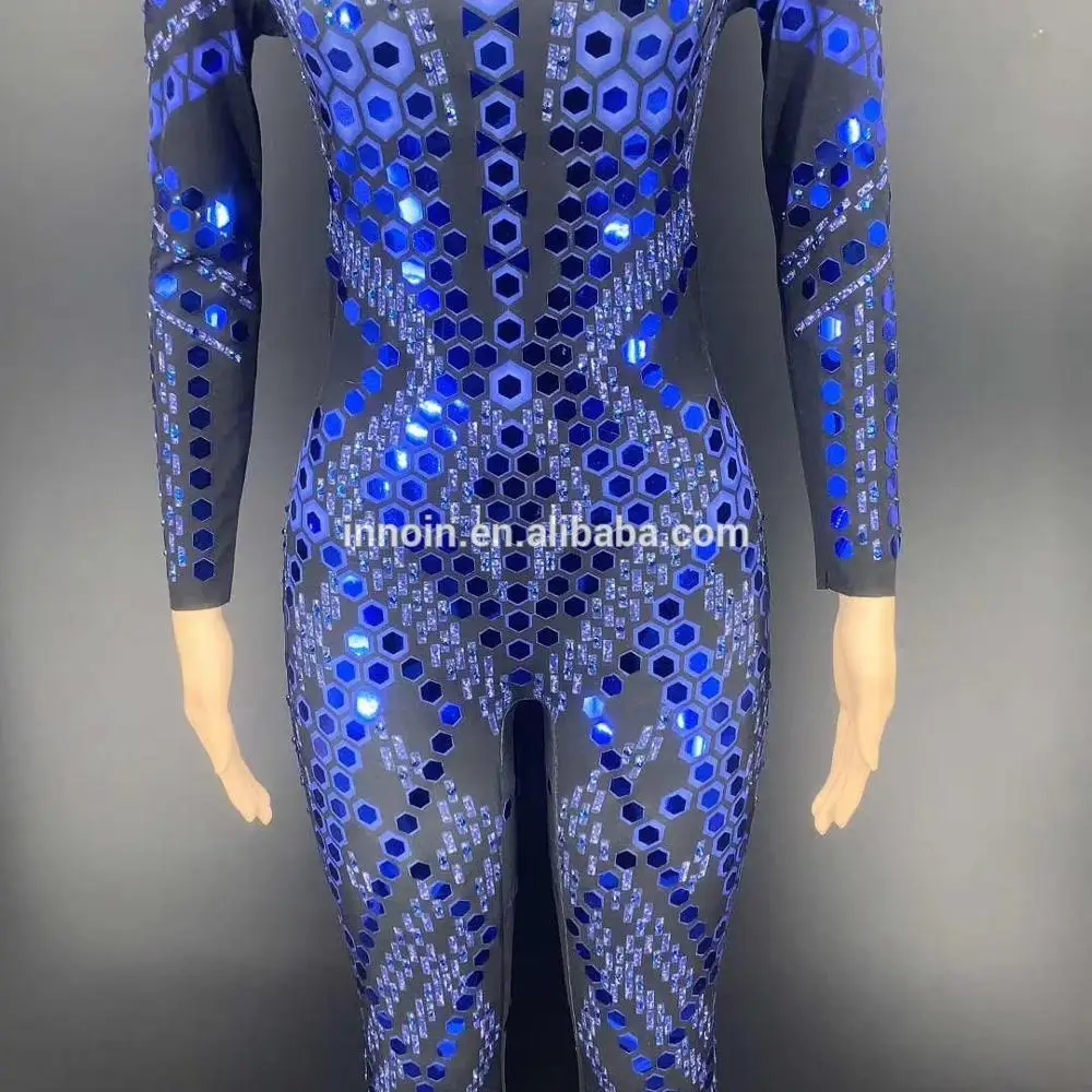 Blue Mirror Rhinestone Jumpsuit Birthday Celebrate Show Wear Evening Bar Prom Women Dancer Leggings Outfits
Blue Mirror Rhinestone Jumpsuit Birthday Celebrate Show Wear Evening Bar Prom Women Dancer Leggings Outfits