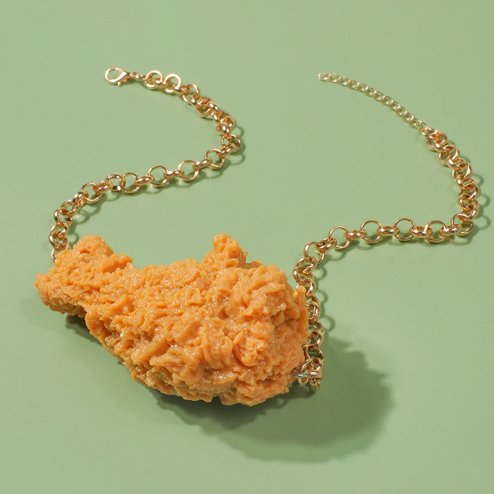 Artilady Hot selling Fried chicken leg necklace with a pair of personality pendant necklace
Artilady Hot selling Fried chicken leg necklace with a pair of personality pendant necklace