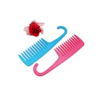 Hot sale Plastic wide tooth hair comb bath Shower Hair Comb with hook to hanging comb hair brush