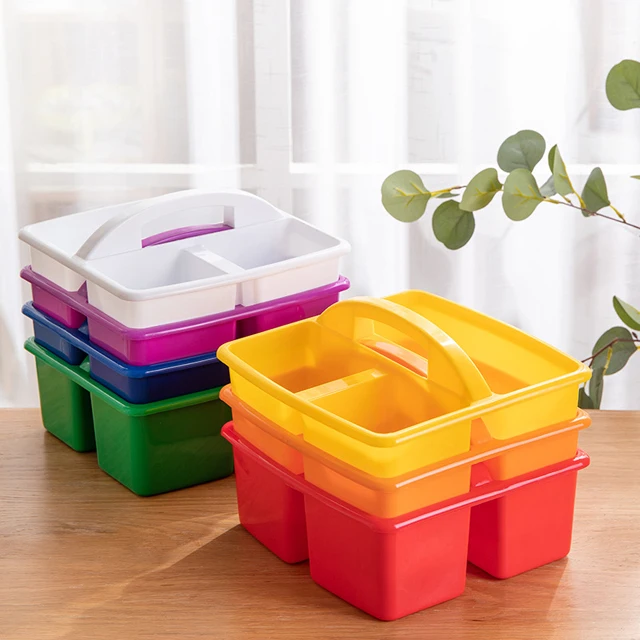 Multi Purpose Plastic Storage Tray Basket with Attached Portable Handle, Red/orange/yellow/green/blue/purple/white
Multi Purpose Plastic Storage Tray Basket with Attached Portable Handle, Red/orange/yellow/green/blue/purple/white