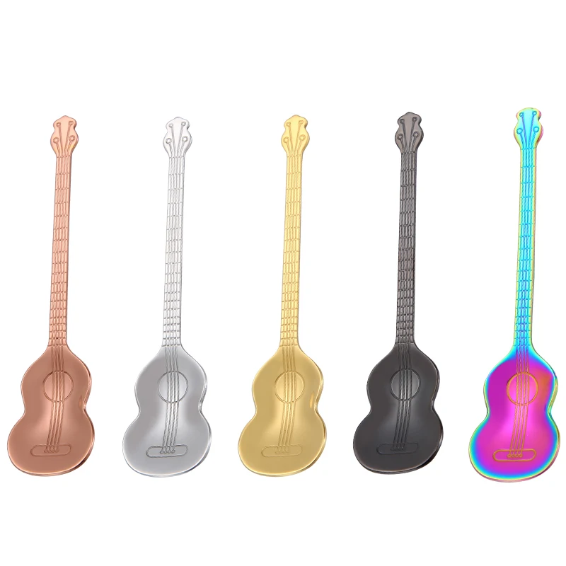 hot selling gold coffee mini guitar spoon stainless steel, Silver/gold/rose gold/black/multicolor
hot selling gold coffee mini guitar spoon stainless steel, Silver/gold/rose gold/black/multicolor
