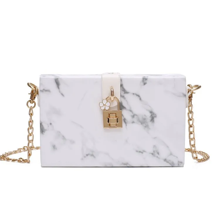 2019 Korean Fashion Retro Marble Purse Clutch Small Square Bag Box Shoulder Ladies Chain Leather Bag with Lock and Flower, Customizable
2019 Korean Fashion Retro Marble Purse Clutch Small Square Bag Box Shoulder Ladies Chain Leather Bag with Lock and Flower, Customizable