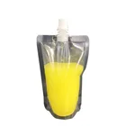 High quality customized stand up plastic bag drink liquid spout pouch clear 500ml