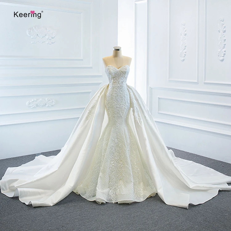 New design made in china cheap ladies women Detachable large skirt mermaid formal wedding dress
New design made in china cheap ladies women Detachable large skirt mermaid formal wedding dress