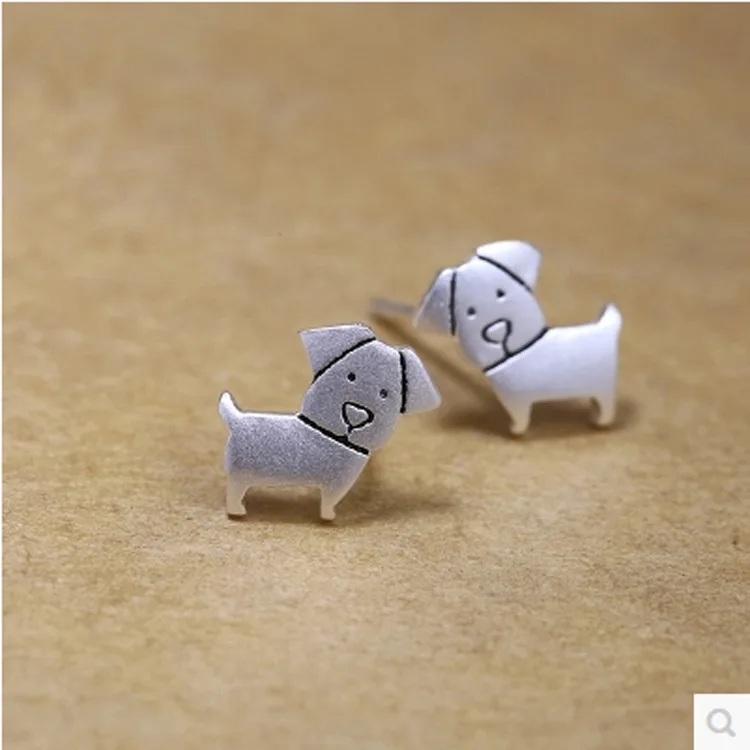 Wholesale Sterling Silver Animal Dog Stud Earring Cute S925 Sterling Silver Dog Shape Earring, Golden sliver
Wholesale Sterling Silver Animal Dog Stud Earring Cute S925 Sterling Silver Dog Shape Earring, Golden sliver