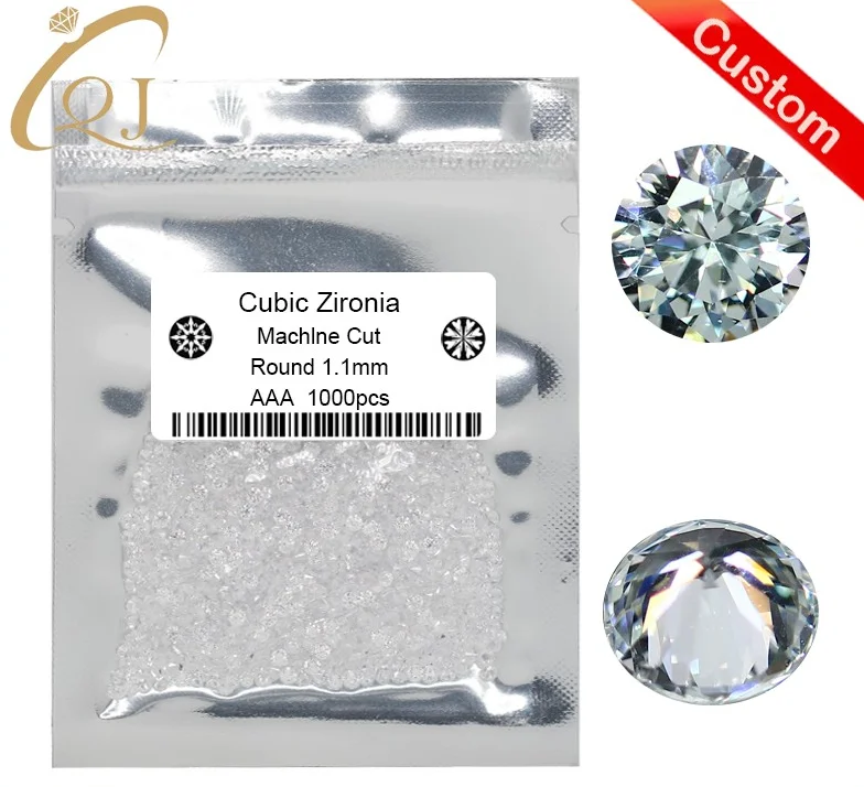 

Round Brilliant Cut CZ and Synthetic (lab created) Gemstone Type 1.1mm CZ White Loose Stone