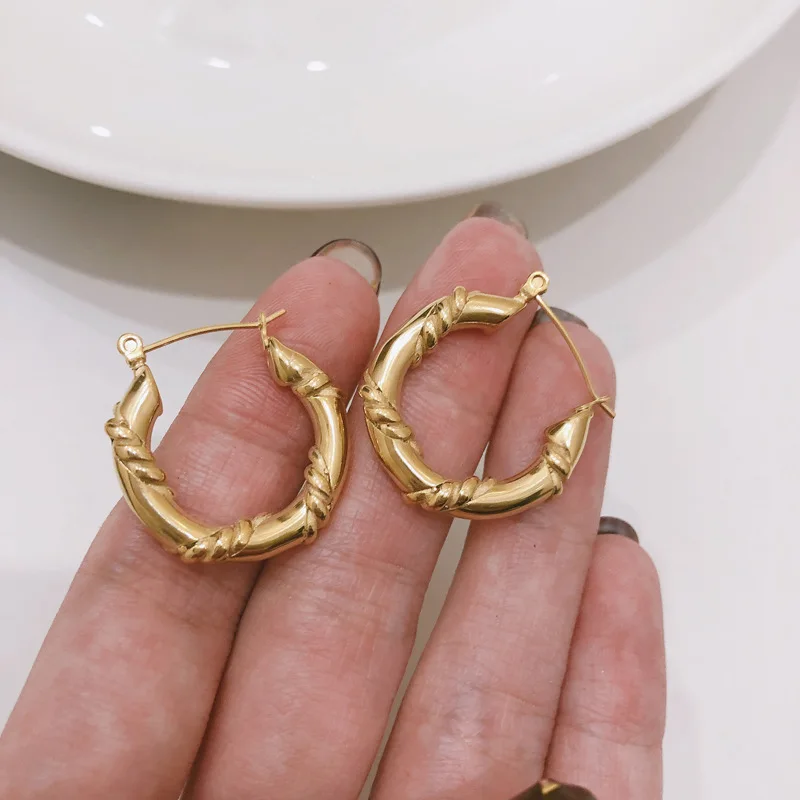 Ins Fashion Titanium Steel Bamboo Earrings18kgold-plated Stainless Steel Earrings Circle Braided Round Ear Clip Huggies Earrings
Ins Fashion Titanium Steel Bamboo Earrings18kgold-plated Stainless Steel Earrings Circle Braided Round Ear Clip Huggies Earrings