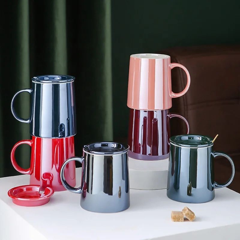 Factory direct sale creative personality mug with lid spoon ceramic mug, Pink/black/red/dark red/blue/green
Factory direct sale creative personality mug with lid spoon ceramic mug, Pink/black/red/dark red/blue/green