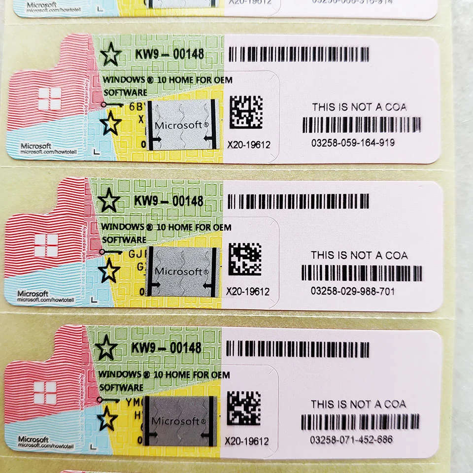 Microsoft Windows 10 pro coa sticker windows 10 software keys online download for computer hardware software
Microsoft Windows 10 pro coa sticker windows 10 software keys online download for computer hardware software