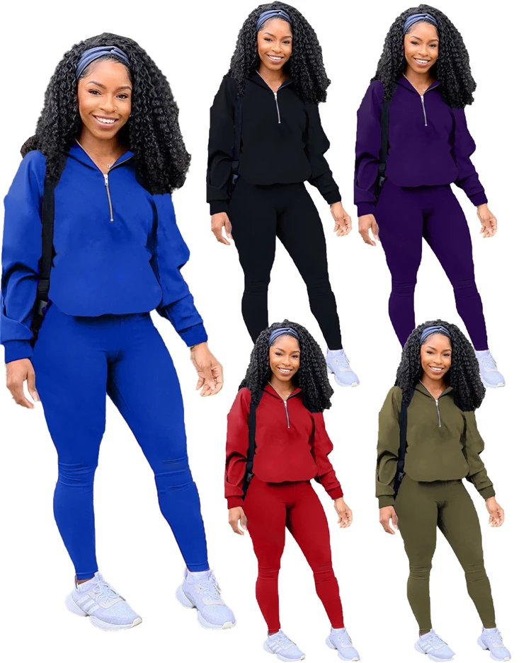 D97077 New arrivals 2021 hooded Casual Fashionable Breathable Women clothing two piece pants set Joggers with zipper
D97077 New arrivals 2021 hooded Casual Fashionable Breathable Women clothing two piece pants set Joggers with zipper