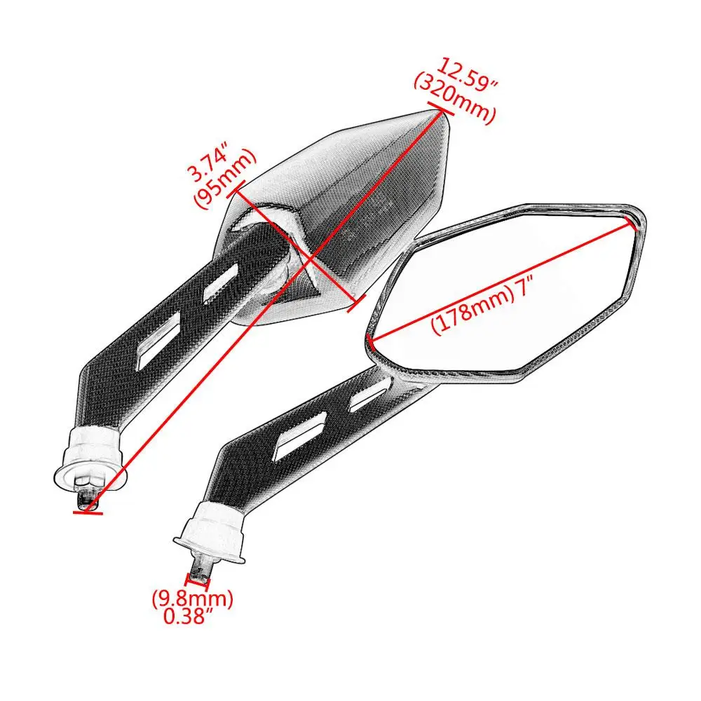 M10 Motorcycle Rear View Mirror Case Fits for Kawasaki ER 6N 6F ER-5 Z800 Z900 Z1000 Z750 W800 ZRX400 ZRX1100 ATV 10mm Mirrors