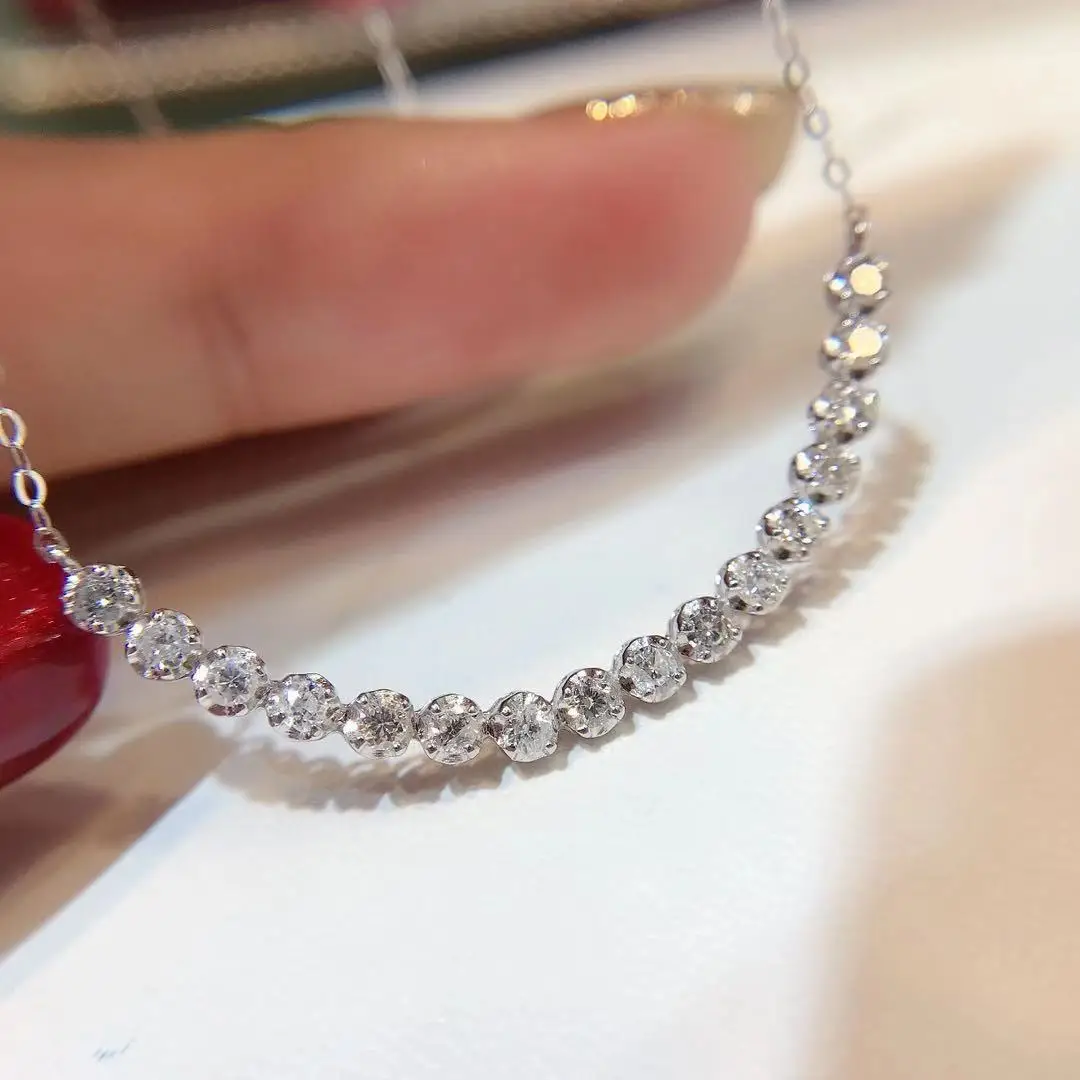 10k Real Gold Diamond Necklace Au750 Pure Gold Necklace Customization, K white , k yellow, rose gold
10k Real Gold Diamond Necklace Au750 Pure Gold Necklace Customization, K white , k yellow, rose gold