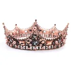 Vintage Queen Crown Crystal Rhinestone Beads Hair Accessories For Birthday Wedding Bridal Crown