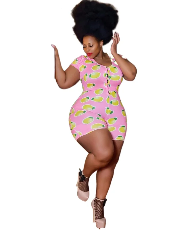 QC - 1559 INS fashion lemon printing jumpsuit plus size XL-5XL new fashion short romper jumpsuit summer comfy plus size jumpsuit, Customized color
QC - 1559 INS fashion lemon printing jumpsuit plus size XL-5XL new fashion short romper jumpsuit summer comfy plus size jumpsuit, Customized color