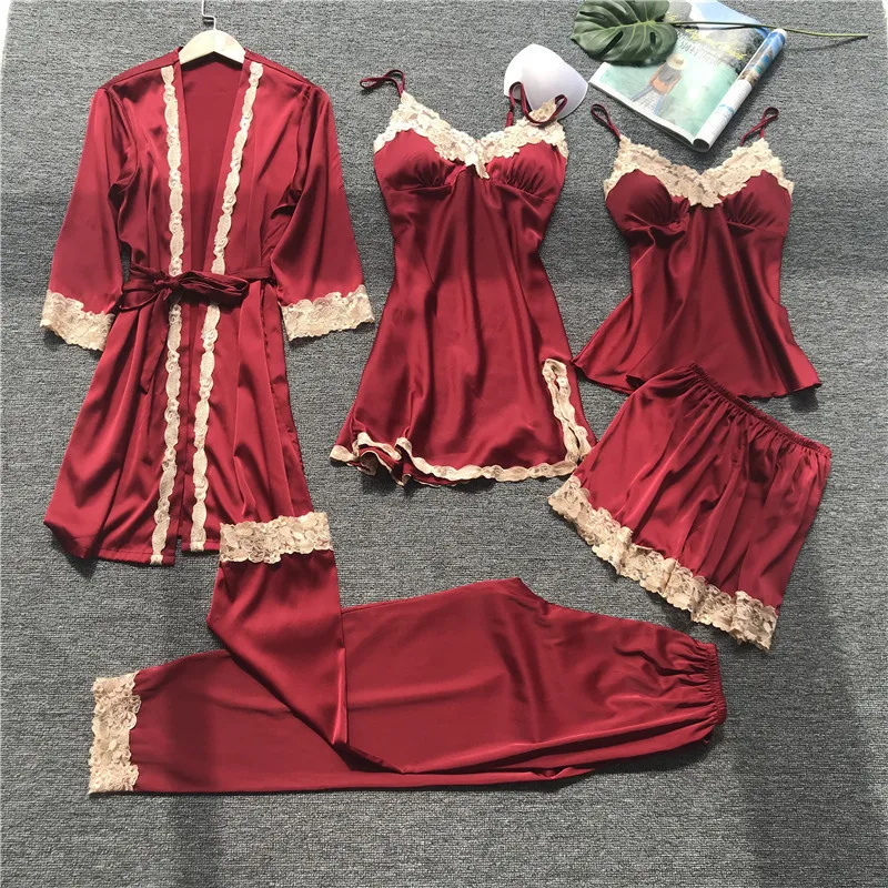 Lady's Sexy Silk Nightwear 100% Polyester Women's Sleepwear Pygamas Woman Sleepwear 5 Set, Photo show
Lady's Sexy Silk Nightwear 100% Polyester Women's Sleepwear Pygamas Woman Sleepwear 5 Set, Photo show