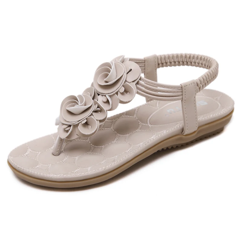 New Arrival Seaside Beach Casual Girls Flat Sandals Solid Color Flip Flops Flowers Elastic Ankle Strap Women Summer Sandals
New Arrival Seaside Beach Casual Girls Flat Sandals Solid Color Flip Flops Flowers Elastic Ankle Strap Women Summer Sandals