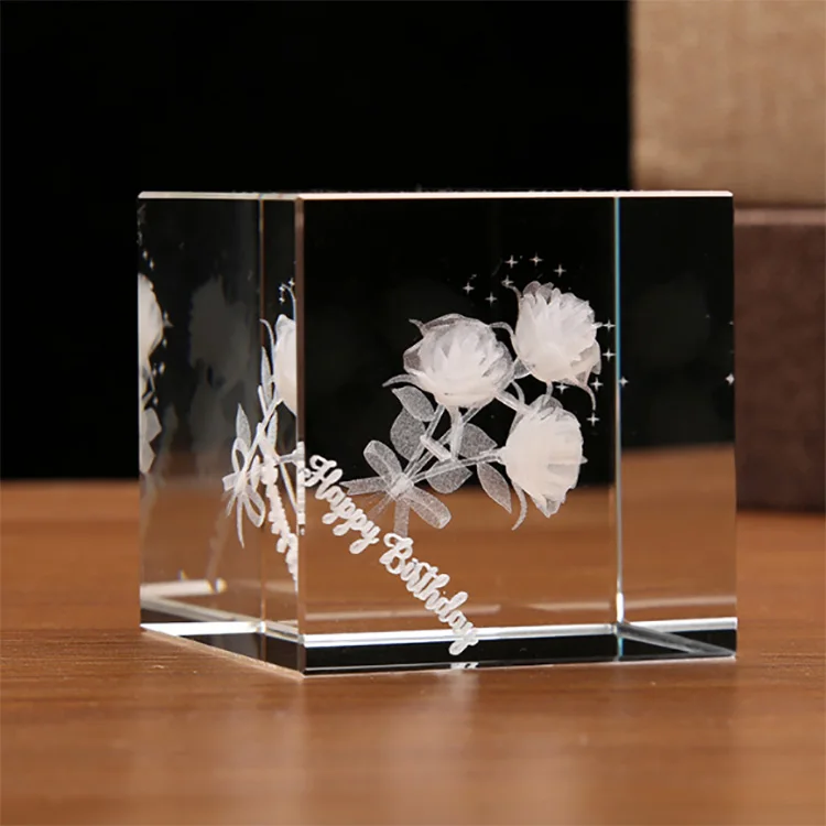 wholesales blank k9 crystal cube for 3d laser surface engraving