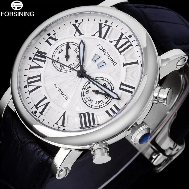 FORSINING GMT8072 Three Dial Calendar Stainless Steel Men Mechanical Automatic Wristwatches Top Brand Luxury Sport Male Clock
FORSINING GMT8072 Three Dial Calendar Stainless Steel Men Mechanical Automatic Wristwatches Top Brand Luxury Sport Male Clock