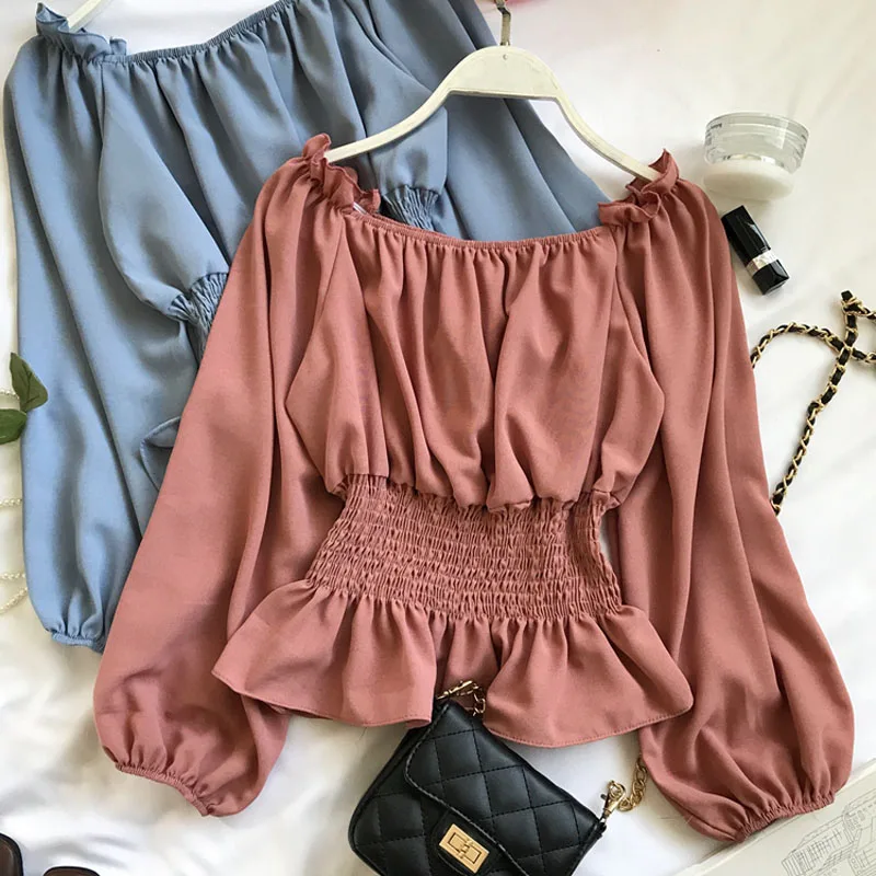 LY414 European 2021 Spring Fashion solid Color Long Sleeve Square Collar Blouse Women Shirts Tops Clothing
LY414 European 2021 Spring Fashion solid Color Long Sleeve Square Collar Blouse Women Shirts Tops Clothing