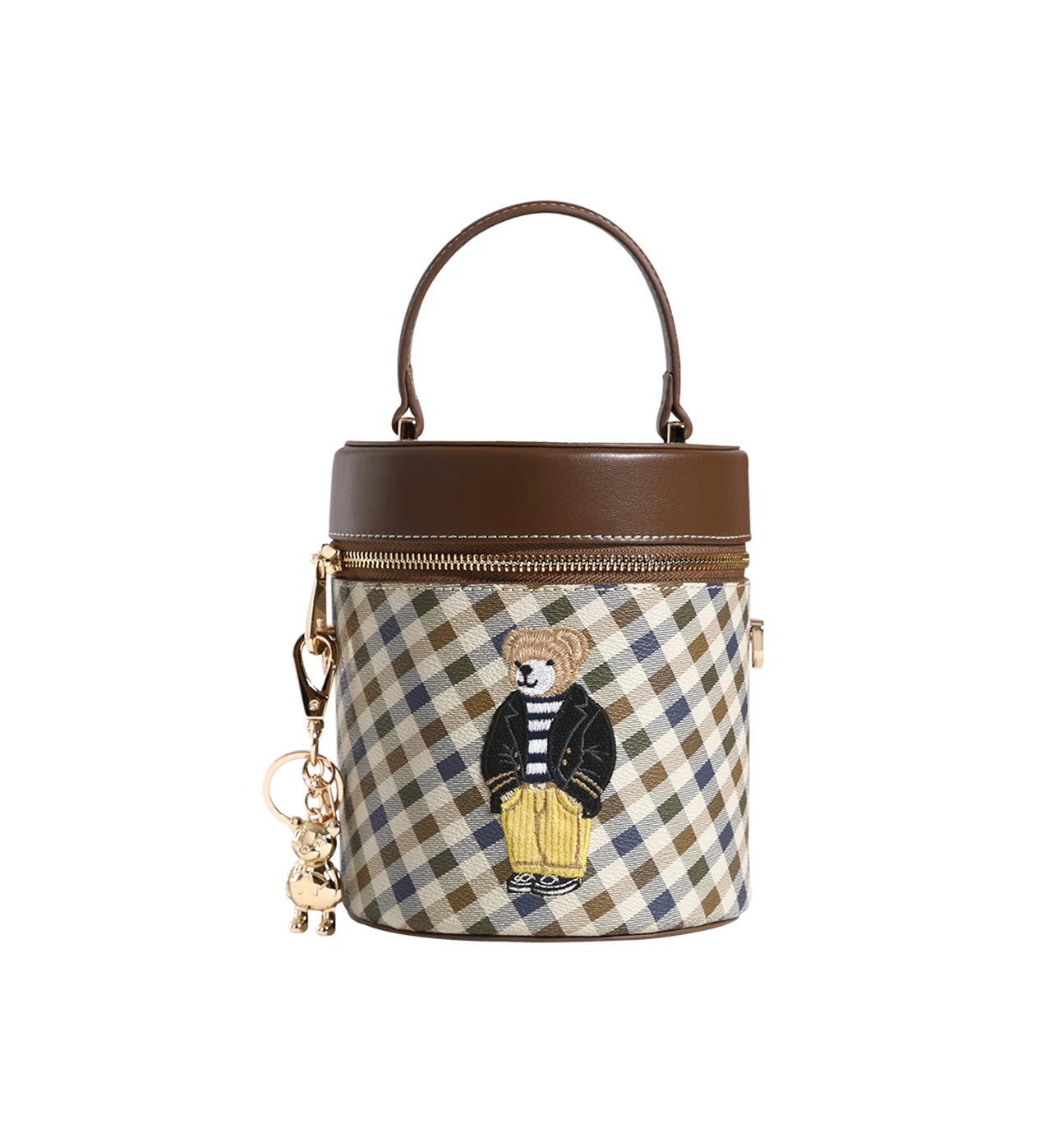 TTWNBEAR Cylinder bags checkered cute bear cartoon character bag girl crossbody bags
TTWNBEAR Cylinder bags checkered cute bear cartoon character bag girl crossbody bags
