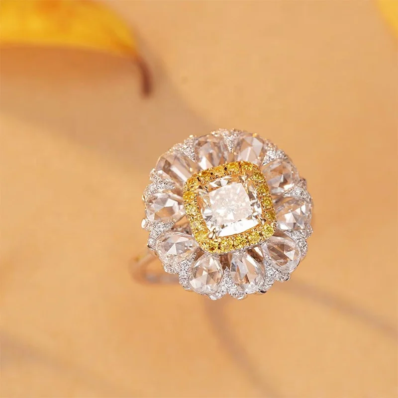 Fashion Charm Flower Rings Inlay Square Yellow Crystal Zircon Adjustable Size Two Tone Jewelry For Women Wedding Engagement ring
Fashion Charm Flower Rings Inlay Square Yellow Crystal Zircon Adjustable Size Two Tone Jewelry For Women Wedding Engagement ring
