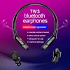 Playing outside music necklace TWS wireless earbuds with charging case with external function