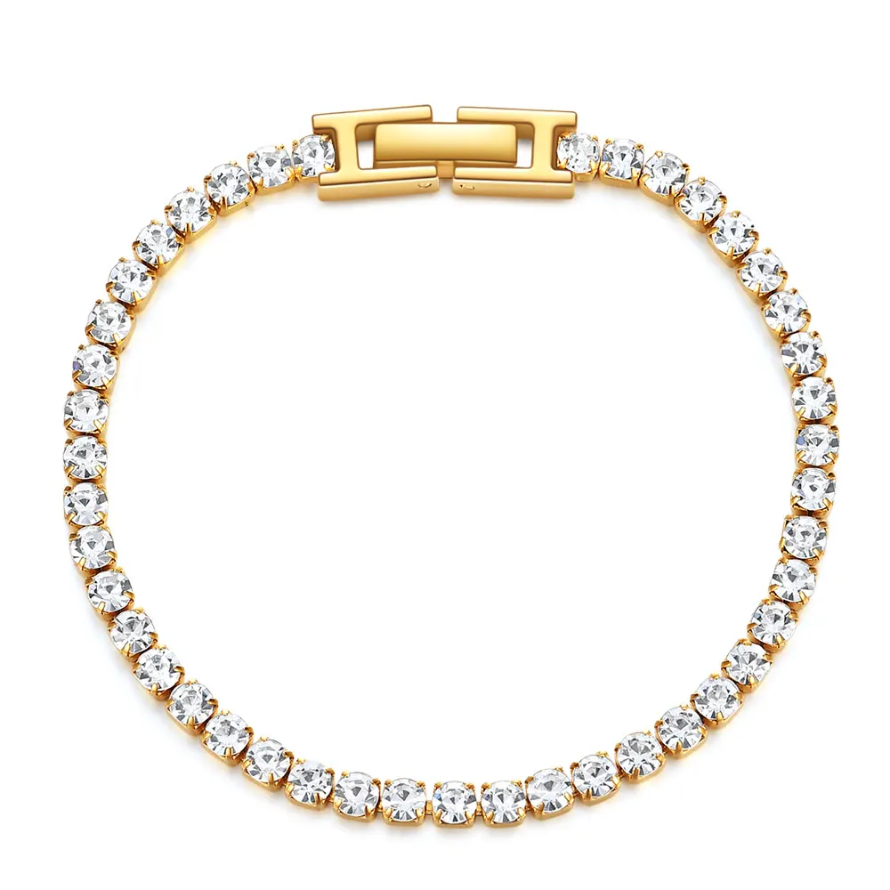 Wholesale 18K Gold Plated Cubic Crystal Zircon Tennis Bracelet Stainless Steel Adjustable Extender Women Jewelry CZ Bracelet
Wholesale 18K Gold Plated Cubic Crystal Zircon Tennis Bracelet Stainless Steel Adjustable Extender Women Jewelry CZ Bracelet
