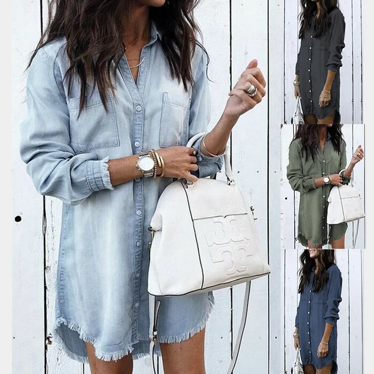 2020 Trendy Long Tops Women Tassel Denim Jeans Casual Tassel Ruffled Long Sleeve Denim Blouse Shirt, As pictures show
2020 Trendy Long Tops Women Tassel Denim Jeans Casual Tassel Ruffled Long Sleeve Denim Blouse Shirt, As pictures show