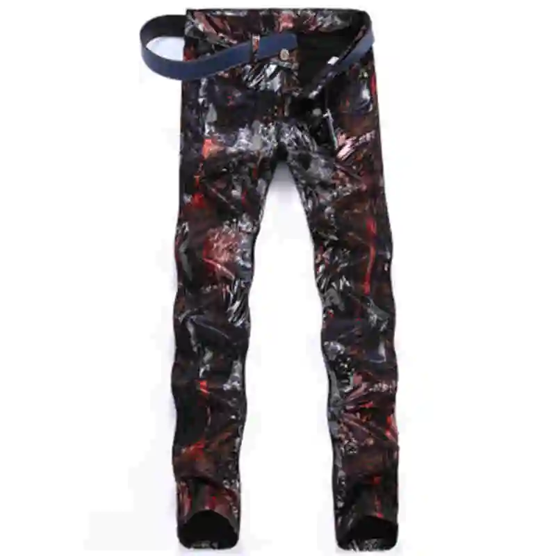 Printed pants personality youth graffiti slim stretch small straight black floral jeans, Customized color
Printed pants personality youth graffiti slim stretch small straight black floral jeans, Customized color