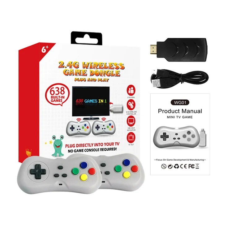 4K HD Mini TV Video Game Dual 2.4G Wireless Gamepad Controller Built in 638 Games Retro Game Player
4K HD Mini TV Video Game Dual 2.4G Wireless Gamepad Controller Built in 638 Games Retro Game Player