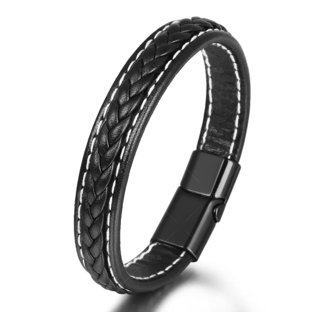 Men's bracelet made of cowhide, original handmade by minority lovers, simple woven leather alloy bracelet
Men's bracelet made of cowhide, original handmade by minority lovers, simple woven leather alloy bracelet
