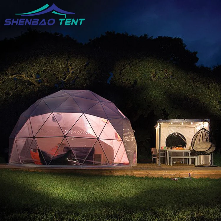 

4m Diameter Pvc Strong Roof Geodesic Arcum rax tent dome glamping Tent For Temporary Hotel, White,red,yellow,optional