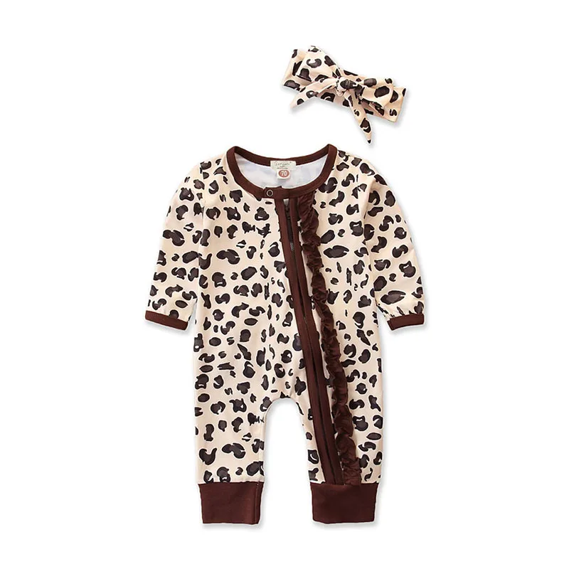 Wholesale leopard print long sleeve infant clothes zipper newborn baby pajamas rompers, As picture show
Wholesale leopard print long sleeve infant clothes zipper newborn baby pajamas rompers, As picture show