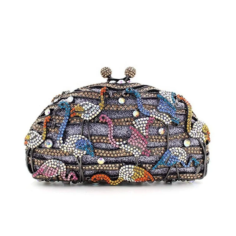 Luxury Party Shoulder Silver Metal Flamingo Evening Bags Handmade Diamond Clutch Bag
Luxury Party Shoulder Silver Metal Flamingo Evening Bags Handmade Diamond Clutch Bag