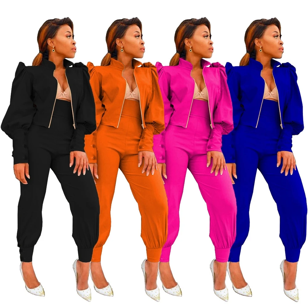 MD-20090602 Elegant Casual 2 Piece Set Women's Puff Sleeve Jacket Tops and High Waist Pants Two Pieces Fall Set Women Clothing
MD-20090602 Elegant Casual 2 Piece Set Women's Puff Sleeve Jacket Tops and High Waist Pants Two Pieces Fall Set Women Clothing