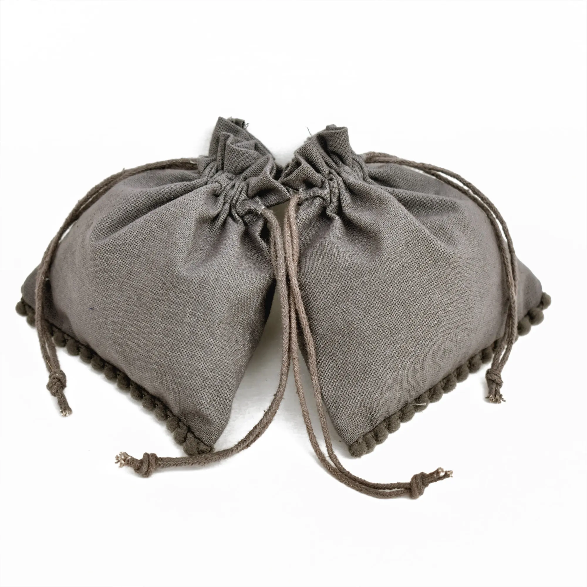 custom logo printed mini linen drawstring jewelry gift pouch bag