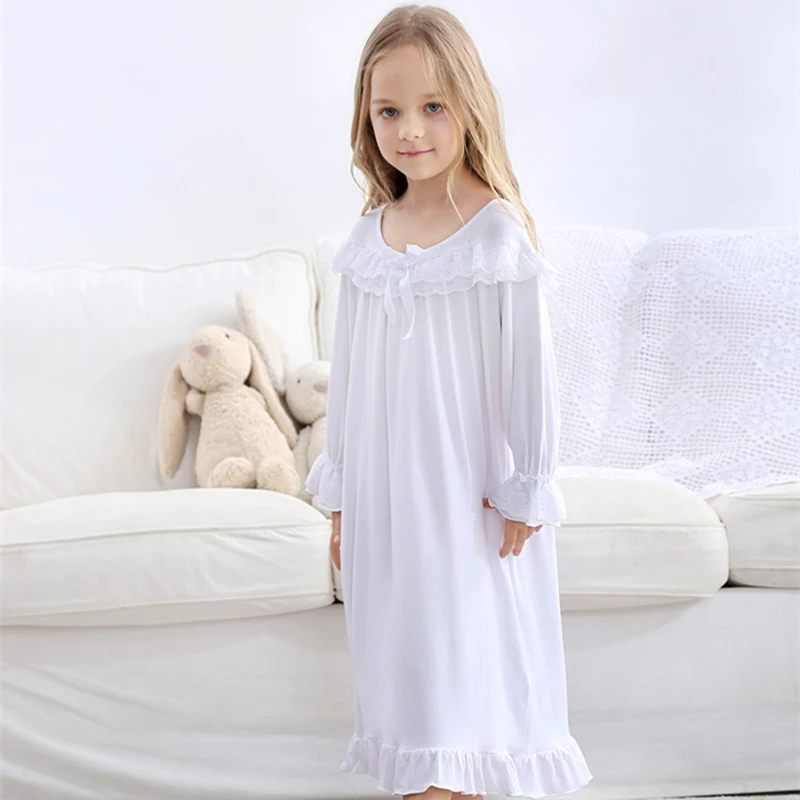 Spring autumn girls sleepwear long-sleeved cotton children white lace princess nightgown pajamas homewear
Spring autumn girls sleepwear long-sleeved cotton children white lace princess nightgown pajamas homewear