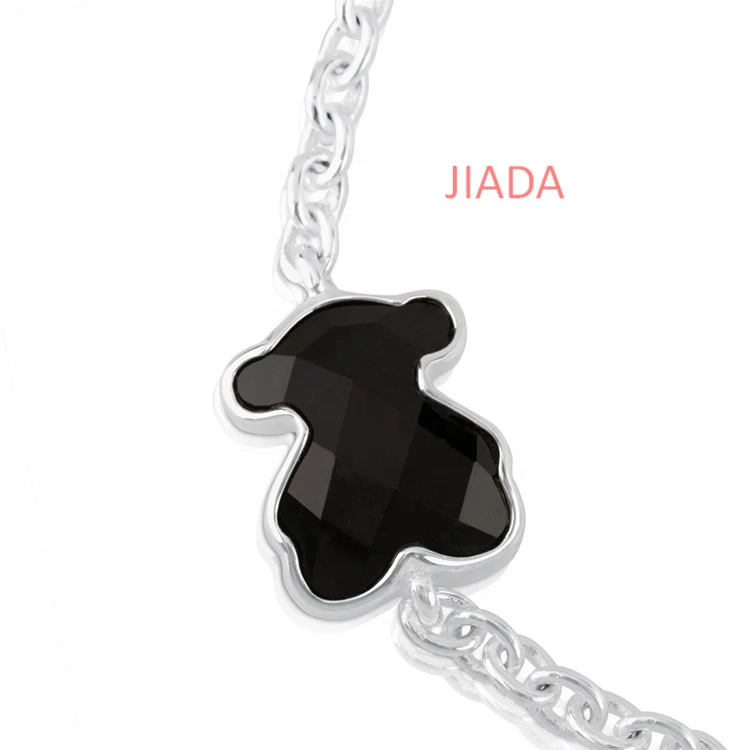 New Design S925 sterling silver black agate color bears warm and sweet female jewelry bracelet
New Design S925 sterling silver black agate color bears warm and sweet female jewelry bracelet
