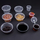 Disposable dinnerware small 12 oz clear plastic cups with lids for sauce packing