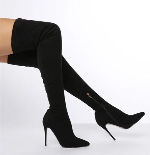 Sexy Party Boots Fashion Suede Leather Shoes Women Over the Knee Heels Boots Stretch Flock Winter High botas
Sexy Party Boots Fashion Suede Leather Shoes Women Over the Knee Heels Boots Stretch Flock Winter High botas