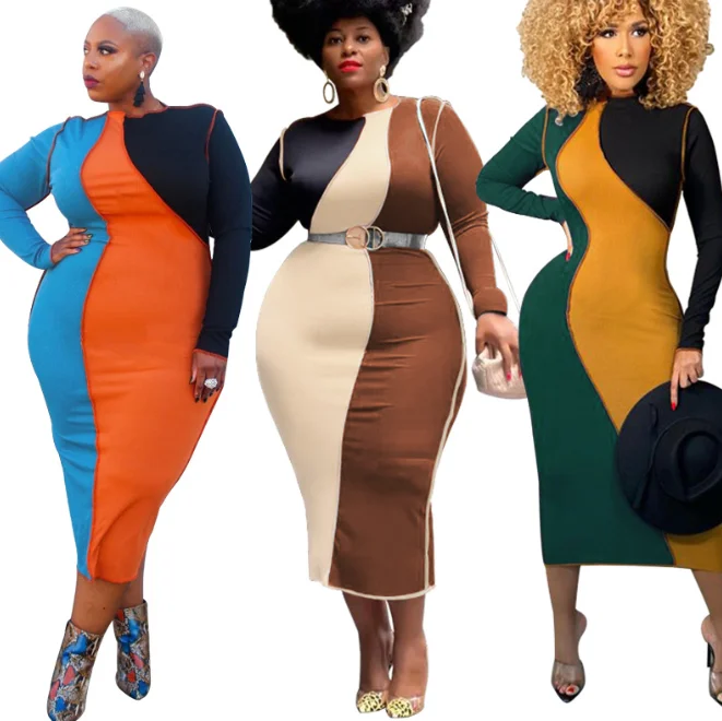 ZM Z21417 2022 New Arrivals Women Spring Dresses Color Block Bodycon Plus Size Fashions Dress, As pictures
ZM Z21417 2022 New Arrivals Women Spring Dresses Color Block Bodycon Plus Size Fashions Dress, As pictures