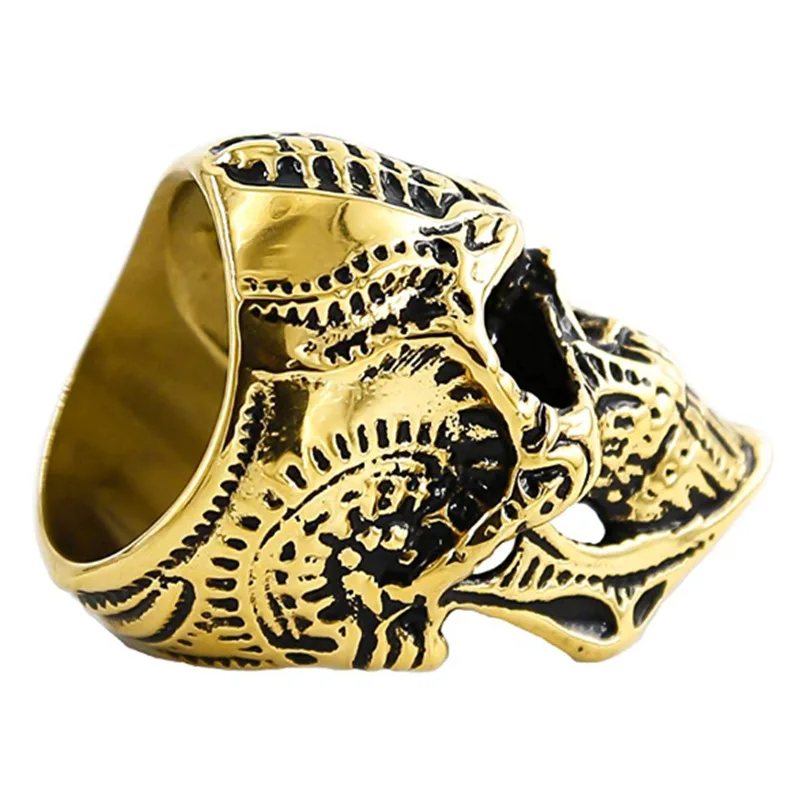 New Design Gold Skull Vintage Trendy Hipjhop Fashion Jewelry Stainless Steel Ring Men Ring
New Design Gold Skull Vintage Trendy Hipjhop Fashion Jewelry Stainless Steel Ring Men Ring