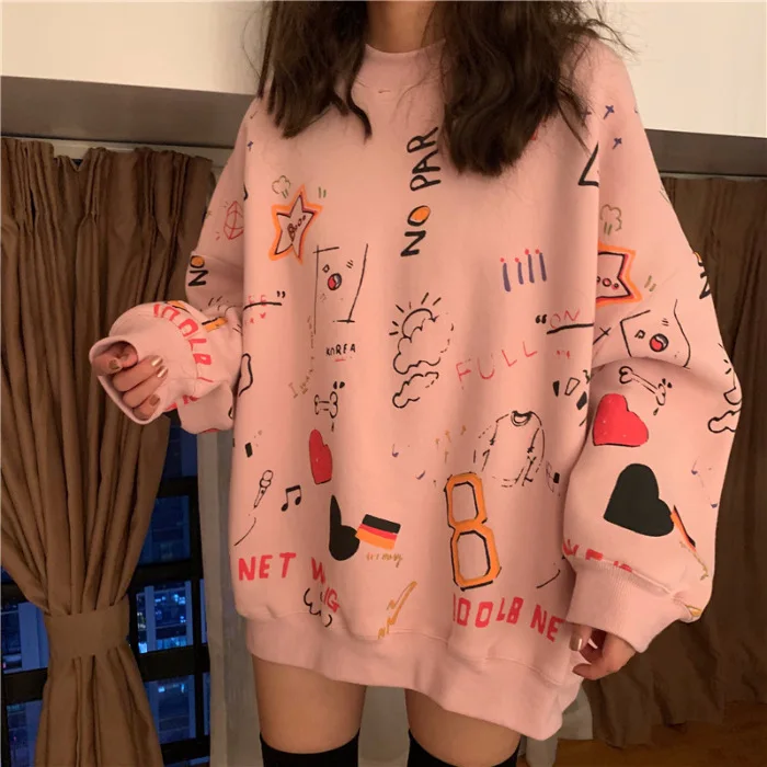 Hoodies Women Oversize Pink Top 90s Aesthetic Kawaii Sweetshirts for Girls Harajuku Streetwear Vintage Korean Fashion, Blue gray pink
Hoodies Women Oversize Pink Top 90s Aesthetic Kawaii Sweetshirts for Girls Harajuku Streetwear Vintage Korean Fashion, Blue gray pink
